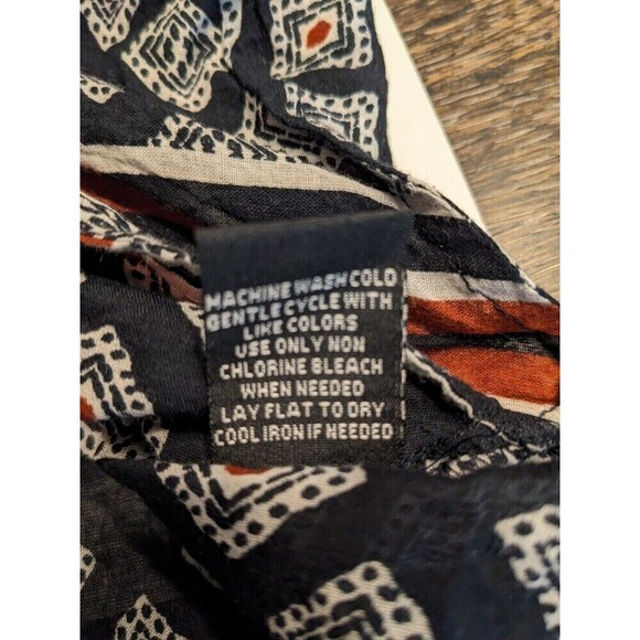 Hippie Laundry Tunic Top 2X Boho Beachy Navy Blue - Picture 8 of 10